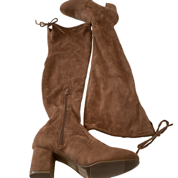 Forever 21 Over‎ the Knee Block Heeled Boots Size 10 - Picture 1 of 9